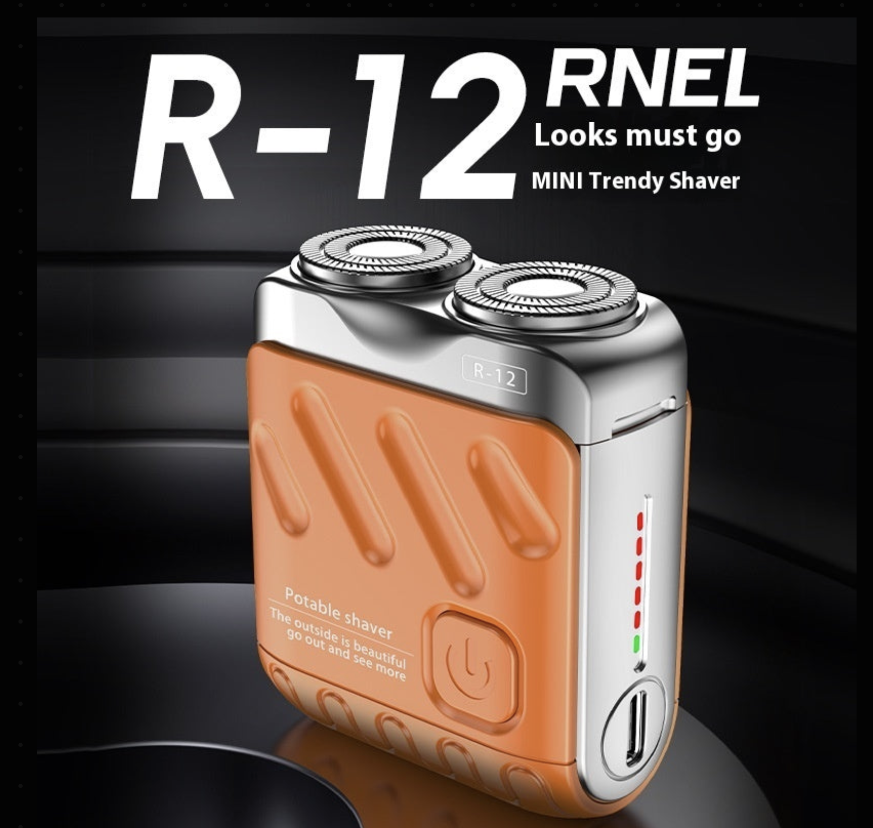 Before: collage of razor with text