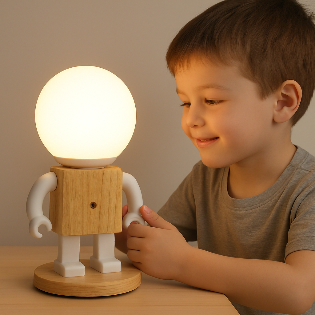 After: lamp in kid's room interior