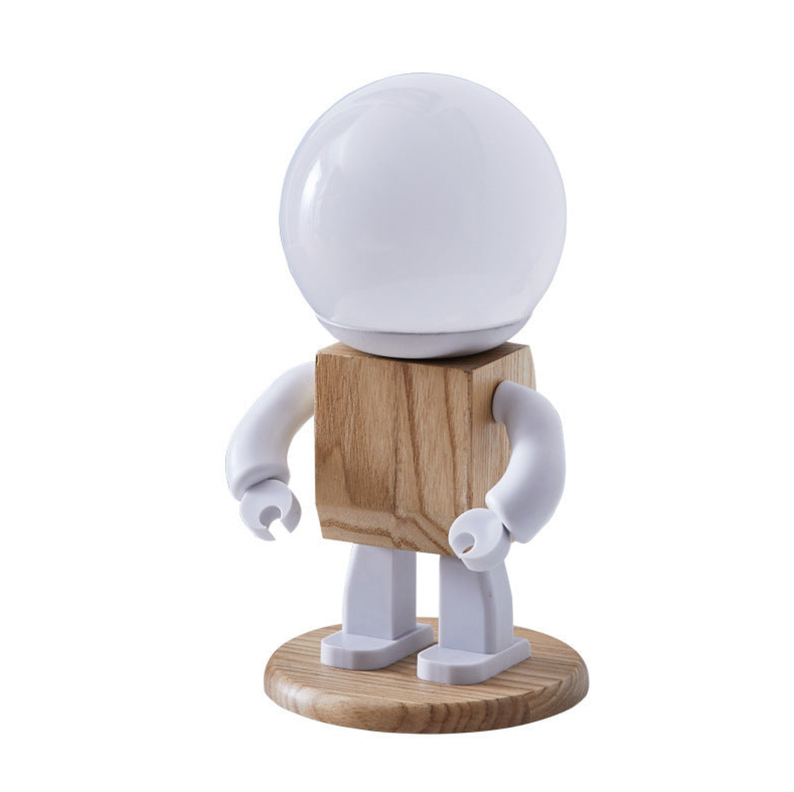 Before: robot-shaped lamp on white background