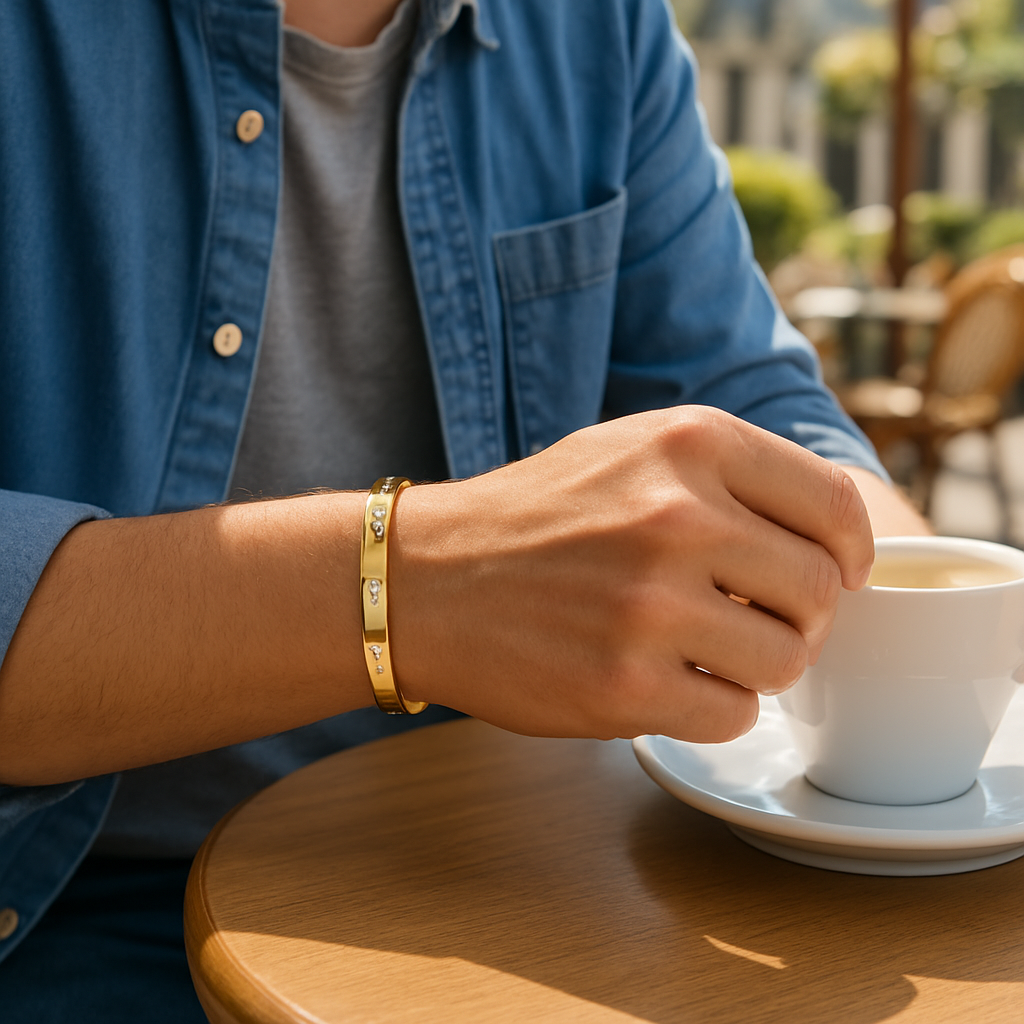 After: bracelet on man's wrist