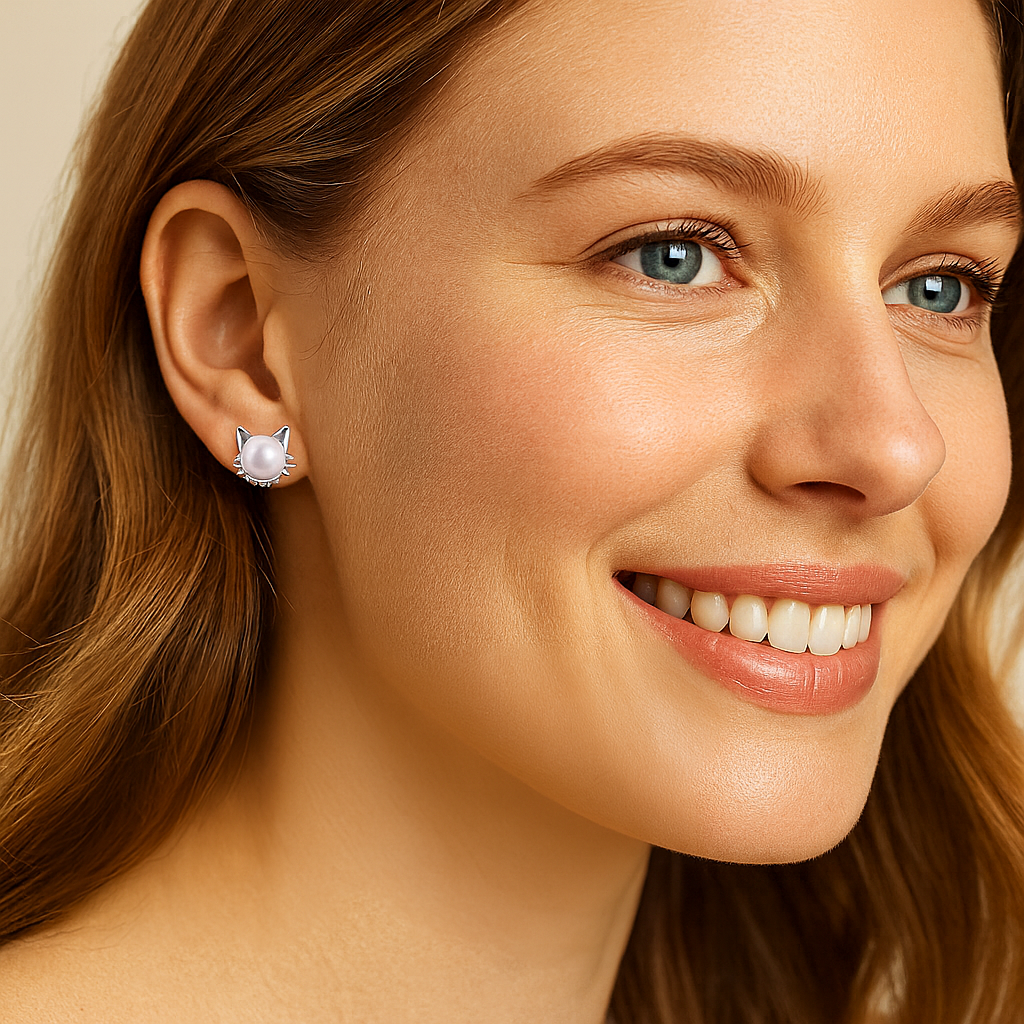 After: earrings worn by woman in lifestyle scene